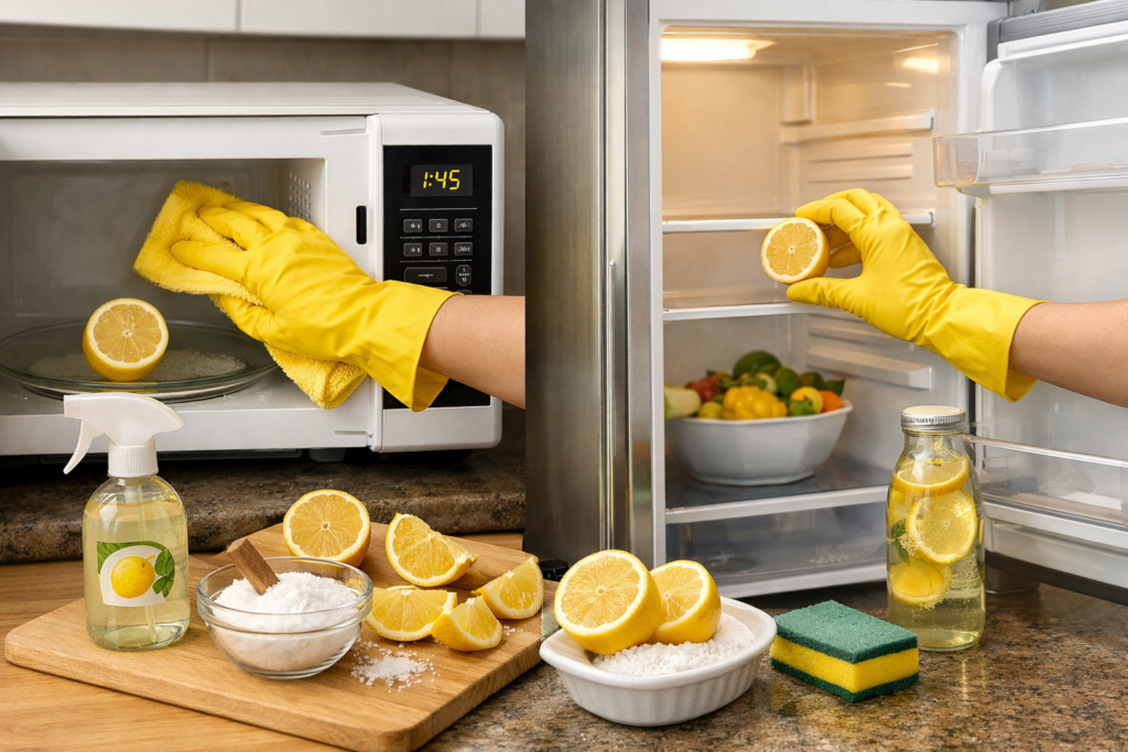 Mikrovlnka a&nbsp;chladnička sa dá vyčistiť bez chémie, len s&nbsp;citrónom.